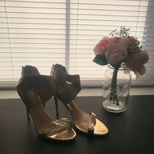 EUC strappy gold heels 8.5